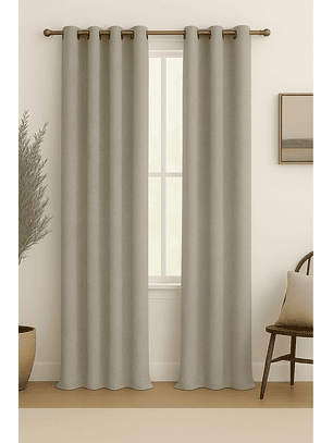 Pack 2 Cortina Engomada Termica 100% Blackout de Tipo Lino 140x220