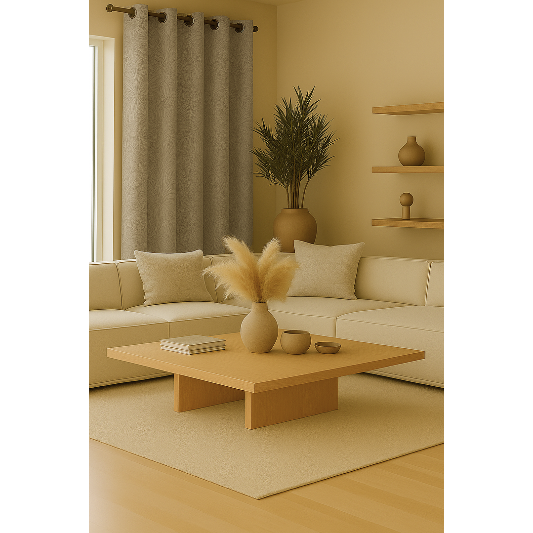 Cortina Blackout Tela Diseño 135x225 – 2 Paños Café Claro 2