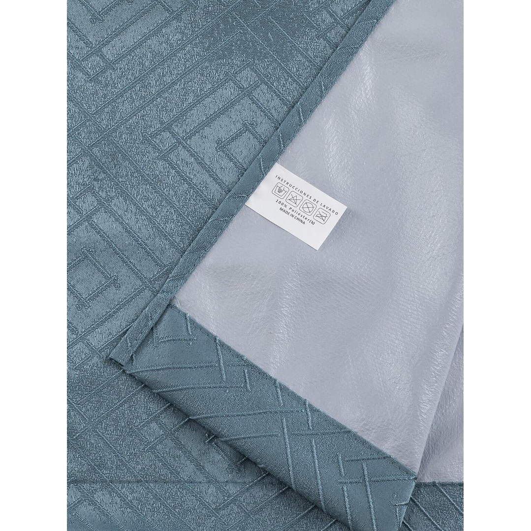 Cortina Blackout Tela Diseño 135x225 – 2 Paños Geometrica Turquesa 6