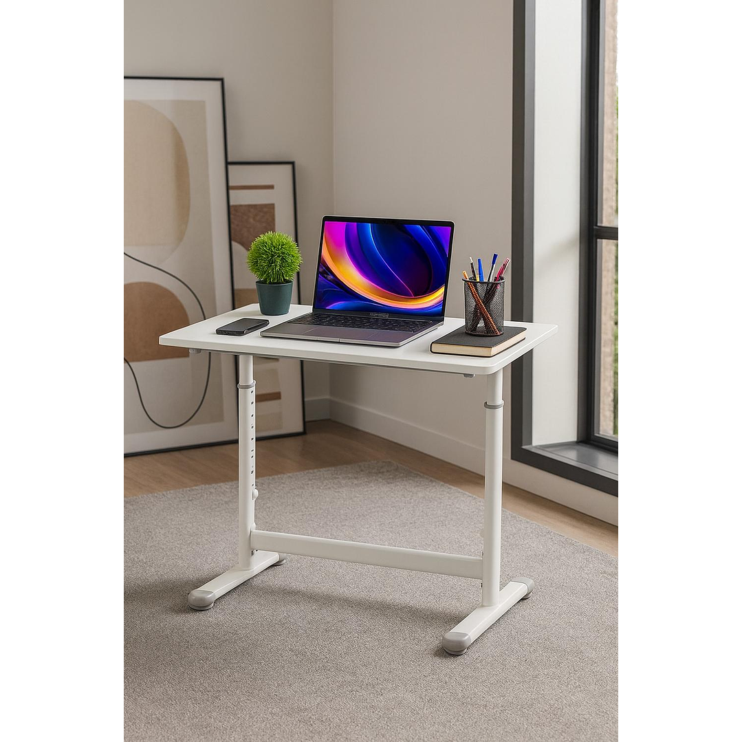 Escritorio Funcional Altura Ajustable 120x60x63-86cm Blanco 2