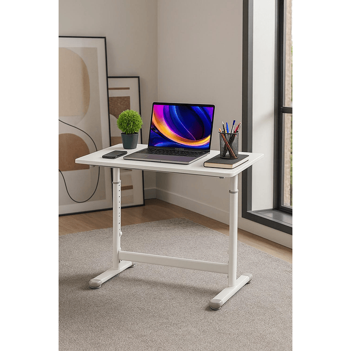 Escritorio Funcional Altura Ajustable 120x60x63-86cm Blanco 2