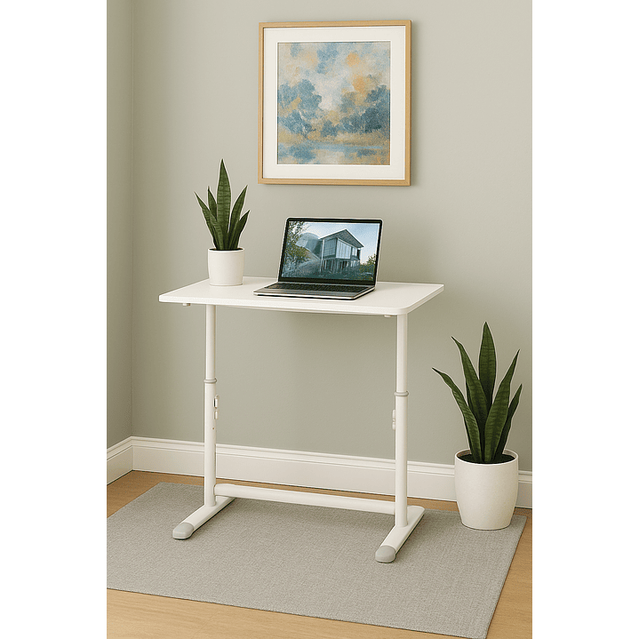 Escritorio Funcional Altura Ajustable 80x60x63-86cm Blanco 2