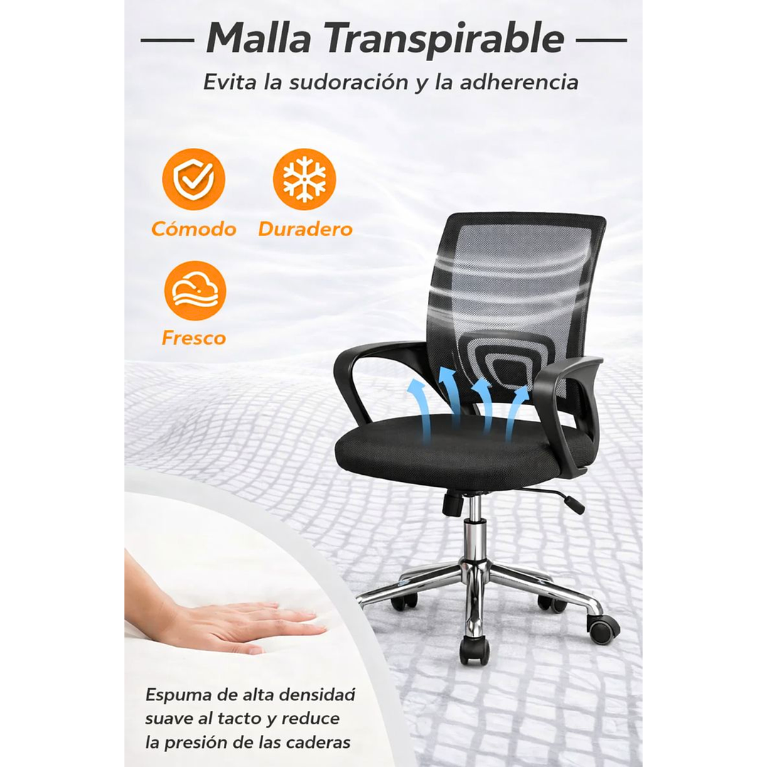 Silla De Oficina para Escritorio Negra 5