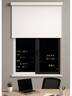 Cortina Roller Blackout Color Blanco