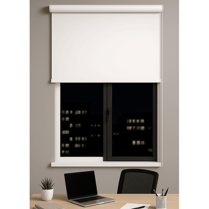 Cortina Roller Blackout Color Blanco 1