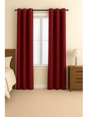 Cortinas Blackout Tela Delgada 140x225 – Pack 2 paños Rojo
