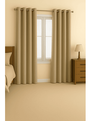 Cortinas Blackout Tela Delgada 140x225 – Pack 2 paños Café Claro