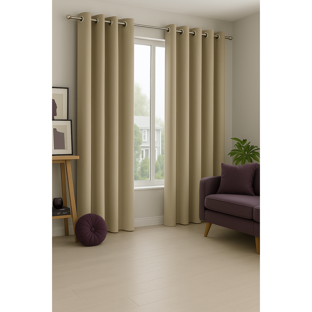 Cortinas Blackout Tela Delgada 140x225 – Pack 2 paños Café Claro 5