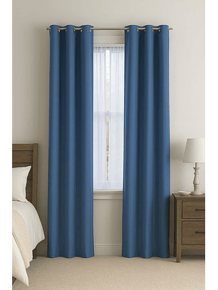 Cortinas Blackout Tela Delgada 140x225 – Pack 2 paños Azul