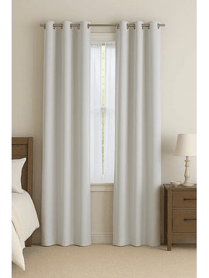 Cortinas Blackout Tela Delgada 140x225 – Pack 2 paños Blanco