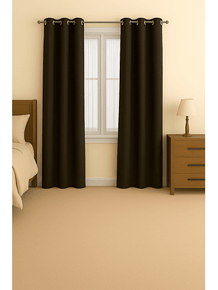 Cortinas Blackout Tela Delgada 140x225 – Pack 2 paños Café Oscuro