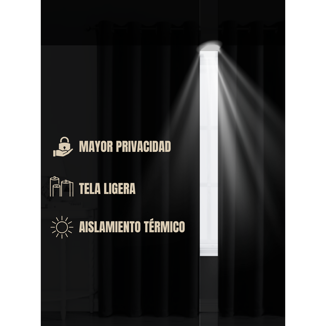 Cortinas Blackout Tela Delgada 140x225 – Pack 2 paños Café Oscuro 9