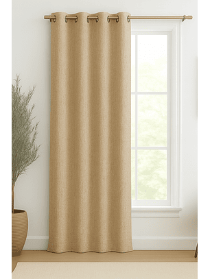 Cortina Blackout Tela Tipo Lino Gruesa 140x225 – 1 Paño Taupe