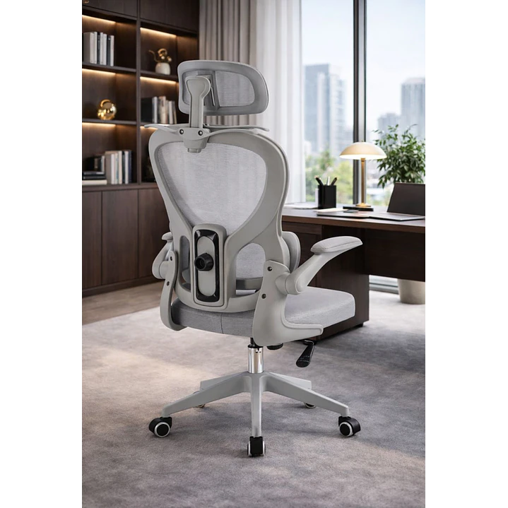 Silla Ergonomica de Oficina para Escritorio Gris 1