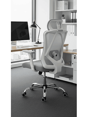 Silla de Oficina Gamer para Escritorio Gris