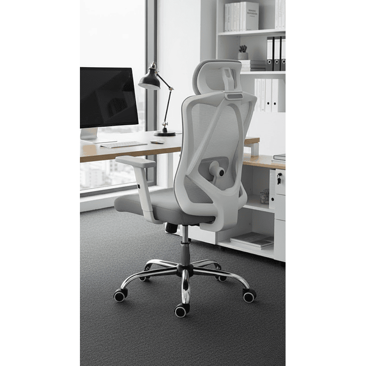 Silla de Oficina Gamer para Escritorio Gris 1