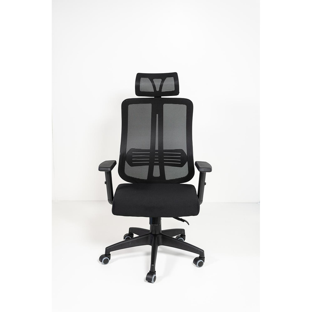 Silla de Oficina para Escritorio con Apoyacabeza Brazo Regulable Negra 4