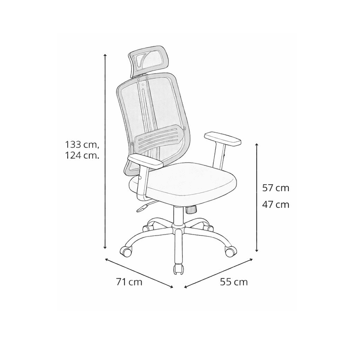 Silla de Oficina para Escritorio con Apoyacabeza Brazo Regulable Negra 5