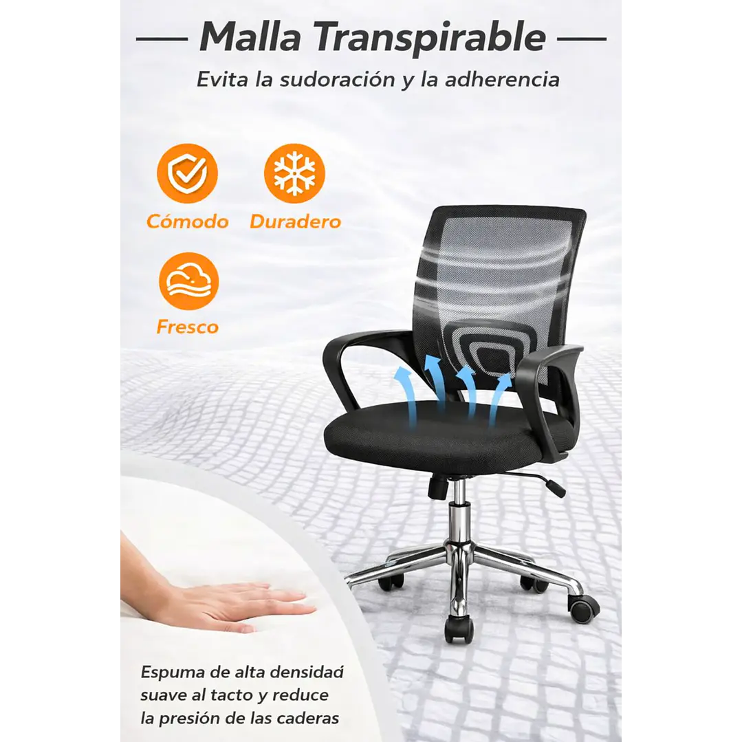 Silla De Oficina para Escritorio Negra 5