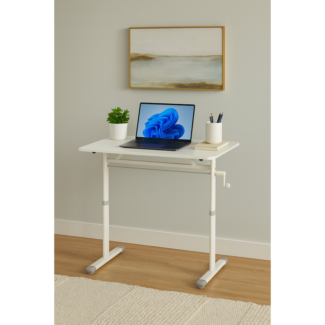 Escritorio Funcional Altura Ajustable 100x60x63-86cm Blanco 2