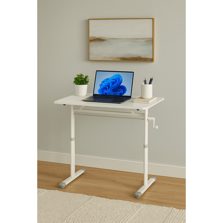 Escritorio Funcional Altura Ajustable 100x60x63-86cm Blanco 2