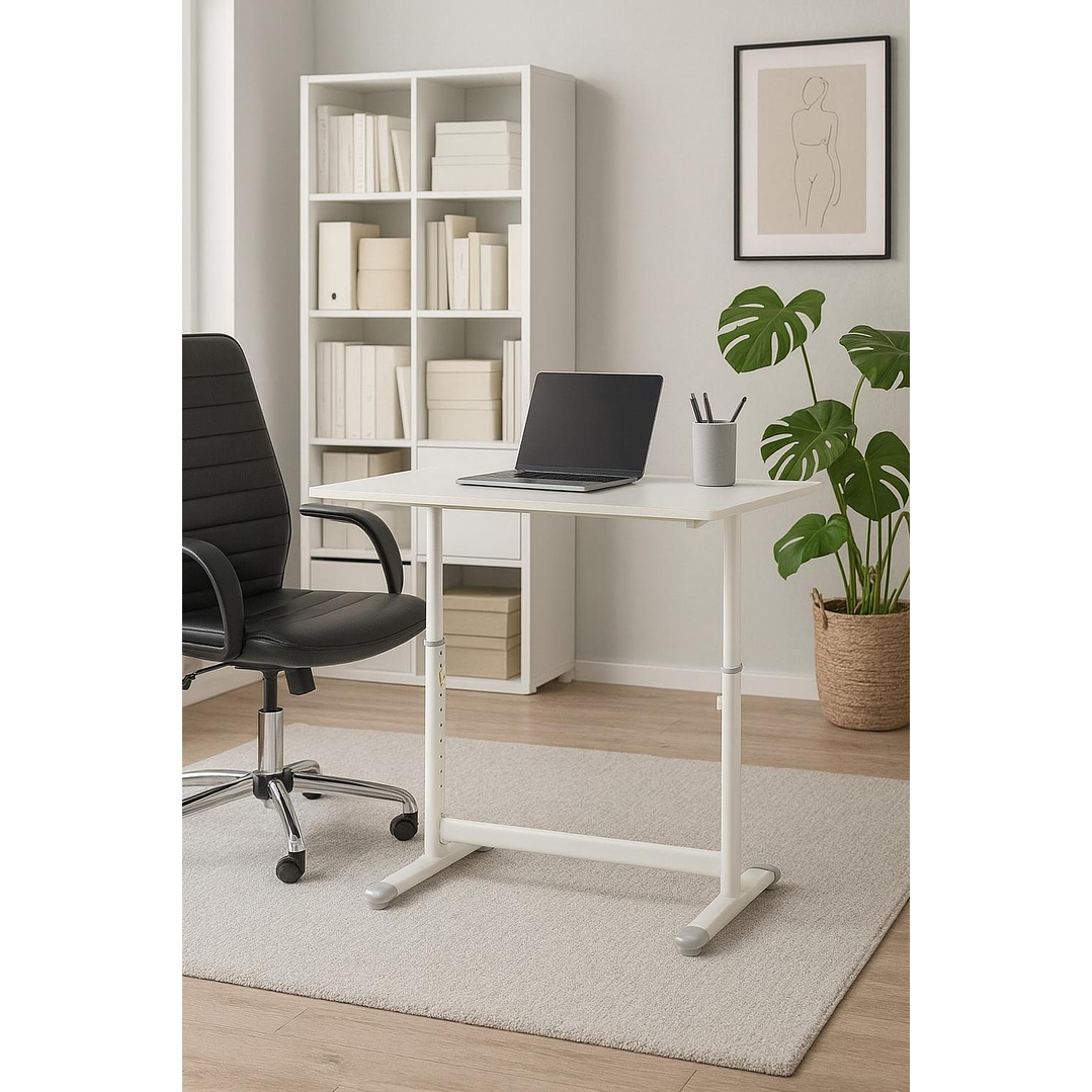 Escritorio Funcional Altura Ajustable 120x60x63-86cm Blanco 2