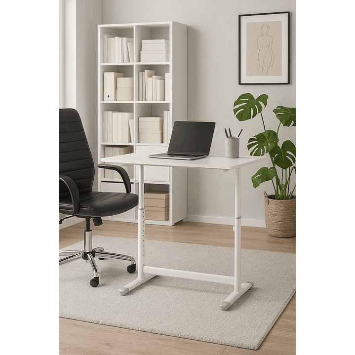 Escritorio Funcional Altura Ajustable 120x60x63-86cm Blanco 2