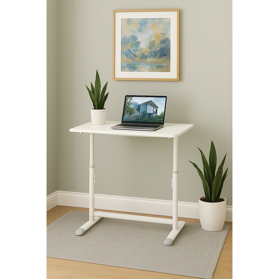 Escritorio Funcional Altura Ajustable 80x60x63-86cm Blanco 2