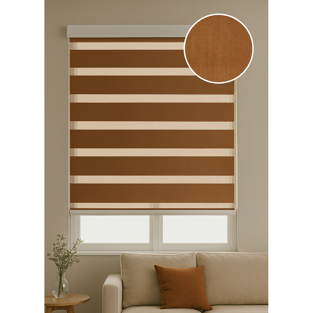 Cortina Roller Duo Zebra Color Madera 1