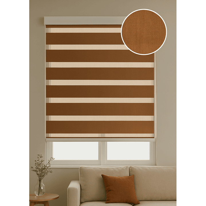 Cortina Roller Duo Zebra Color Madera 1