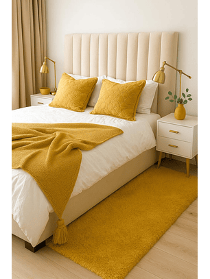Alfombra Timmy Extra-peluda Lisa Amarillo Gold 55x145