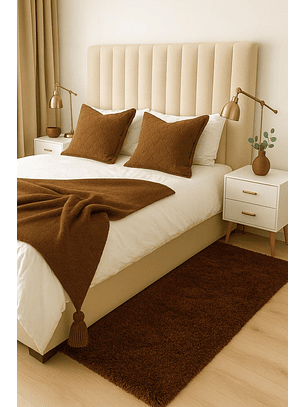 Alfombra Bajada De Cama Clems Shaggy 60x150 Café