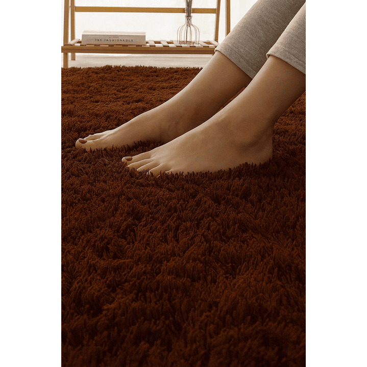Alfombra Bajada De Cama Clems Shaggy 60x150 Café 5
