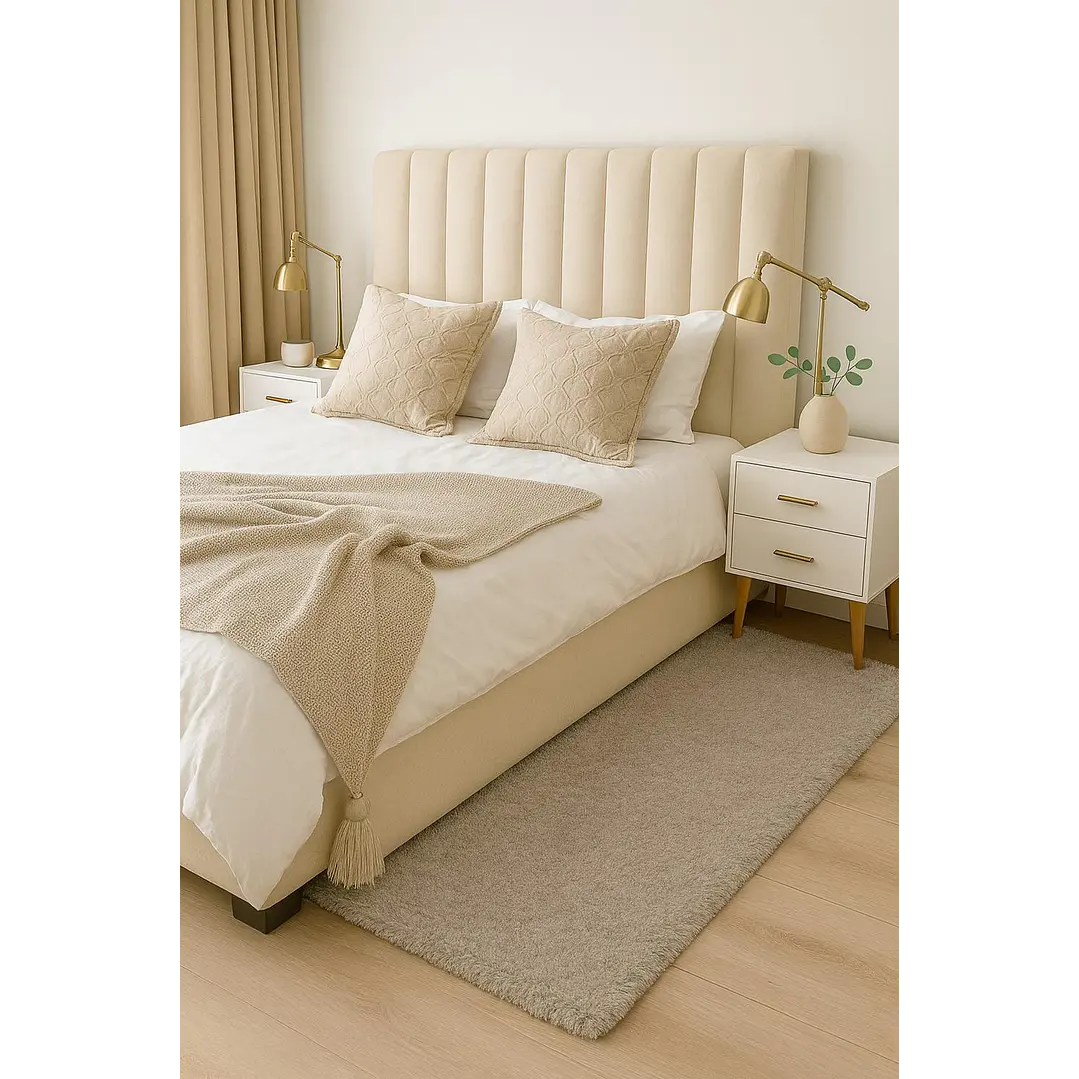 Alfombra Bajada De Cama Timmy Extra Suave Color Taupe 55x145 1
