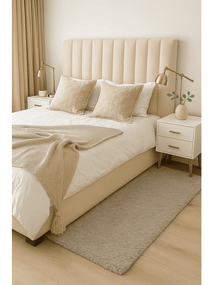Alfombra Bajada De Cama Timmy Extra Suave Color Taupe 55x145