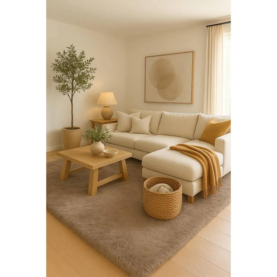 Alfombra Bajada De Cama Timmy Extra Suave Color Taupe 55x145 3