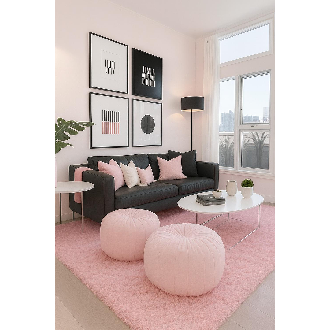 Alfombra Peluda Shaggy Rosa 200x220 Clems 2