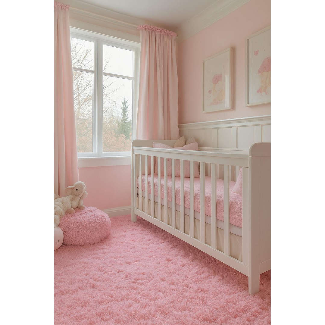 Alfombra Peluda Shaggy Rosa 200x220 Clems 4