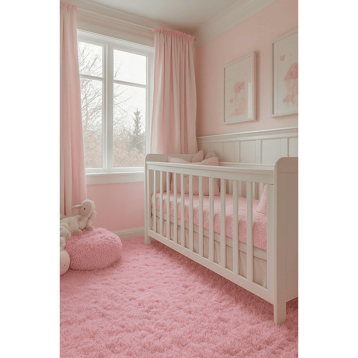 Alfombra Peluda Shaggy Rosa 200x220 Clems 4