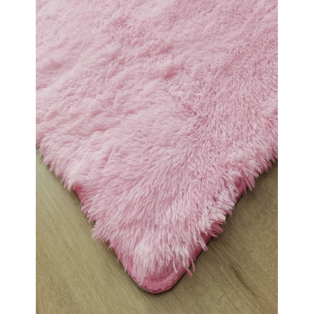 Alfombra Peluda Shaggy Rosa 200x220 Clems 6