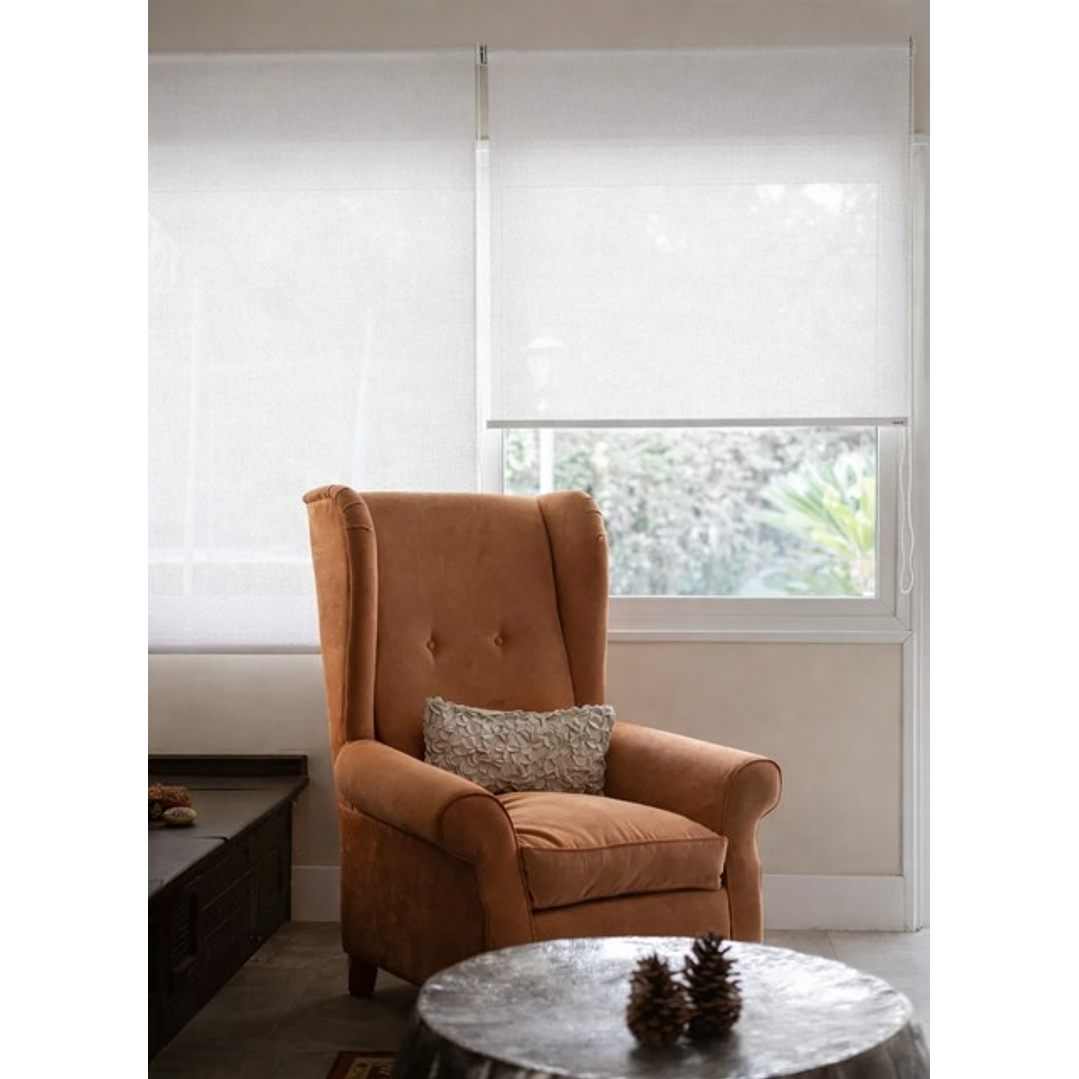 Cortina Roller Sunscreen 5% Filtro Solar Color Blanco 1