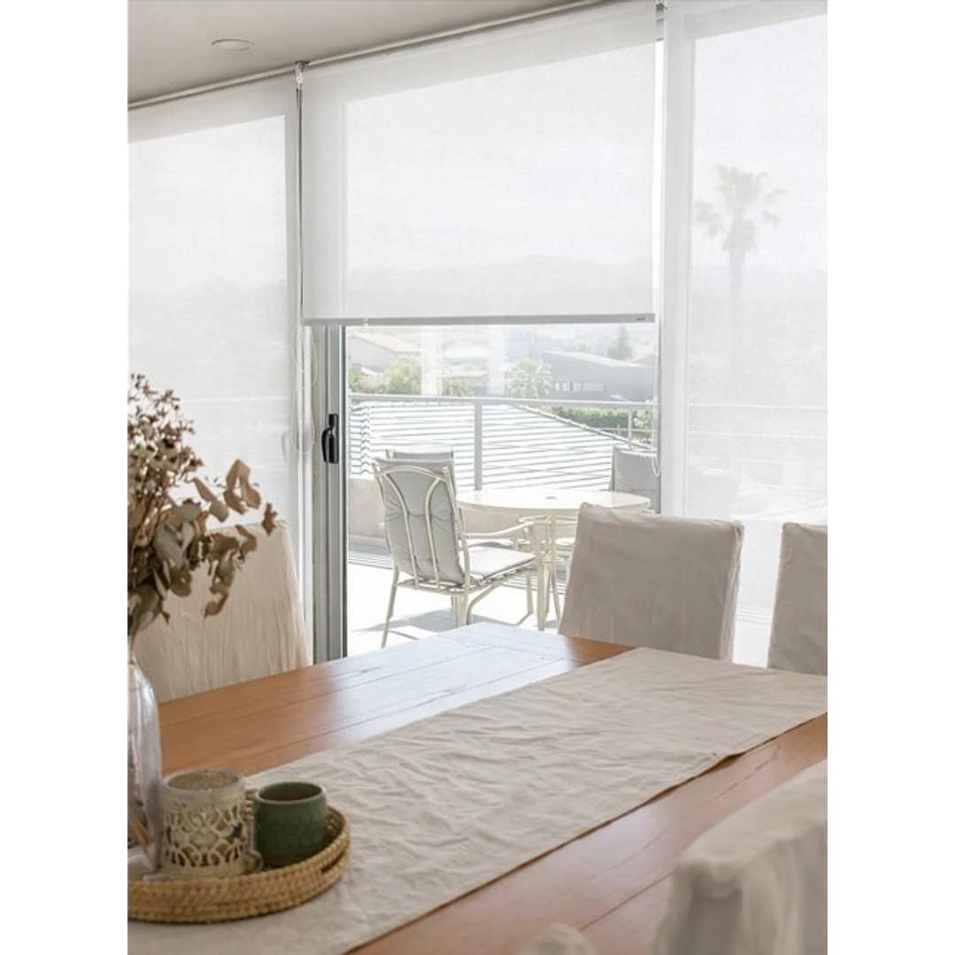 Cortina Roller Sunscreen 5% Filtro Solar Color Blanco 4