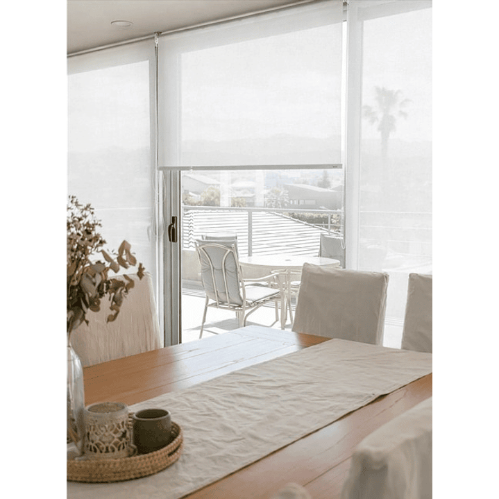 Cortina Roller Sunscreen 5% Filtro Solar Color Blanco 4