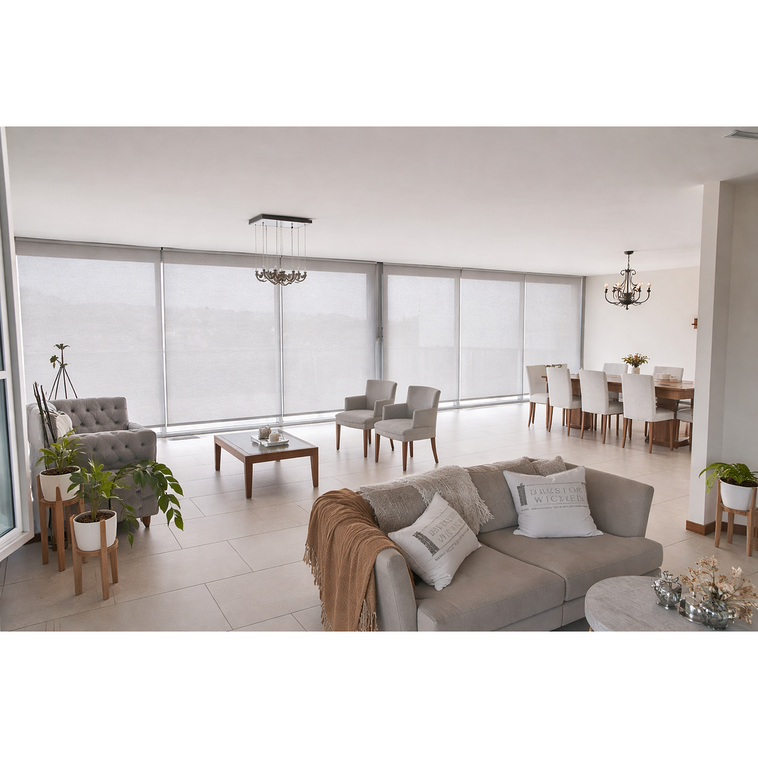 Cortina Roller Sunscreen 5% Filtro Solar Color Gris 4