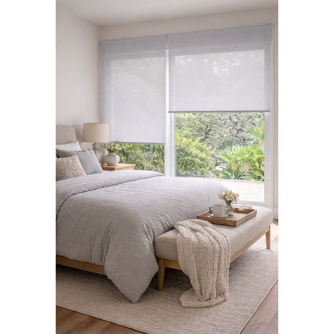 Cortina Roller Sunscreen 5% Filtro Solar Color Gris 1