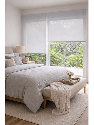 Cortina Roller Sunscreen 5% Filtro Solar Color Gris