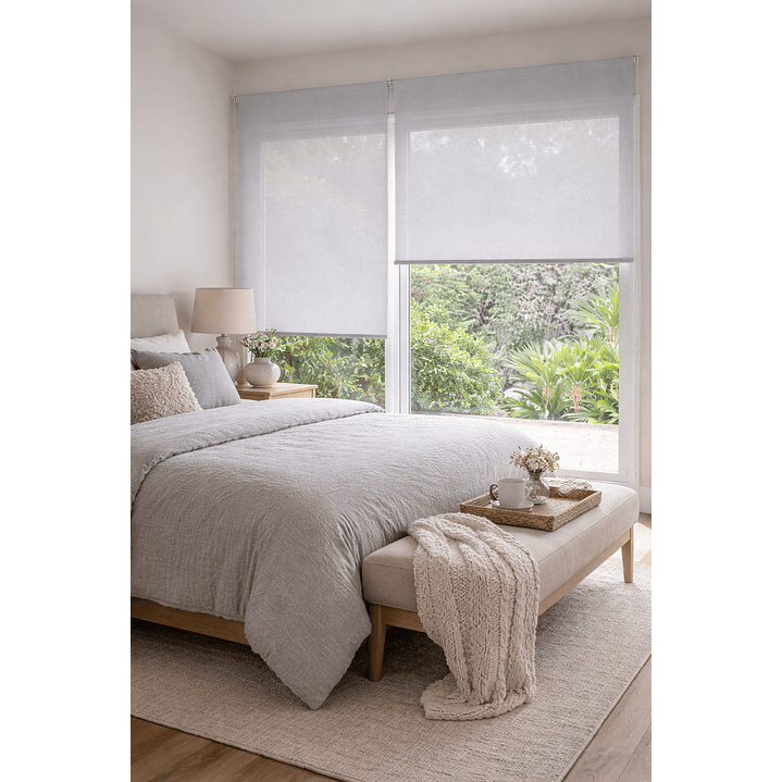 Cortina Roller Sunscreen 5% Filtro Solar Color Gris 1