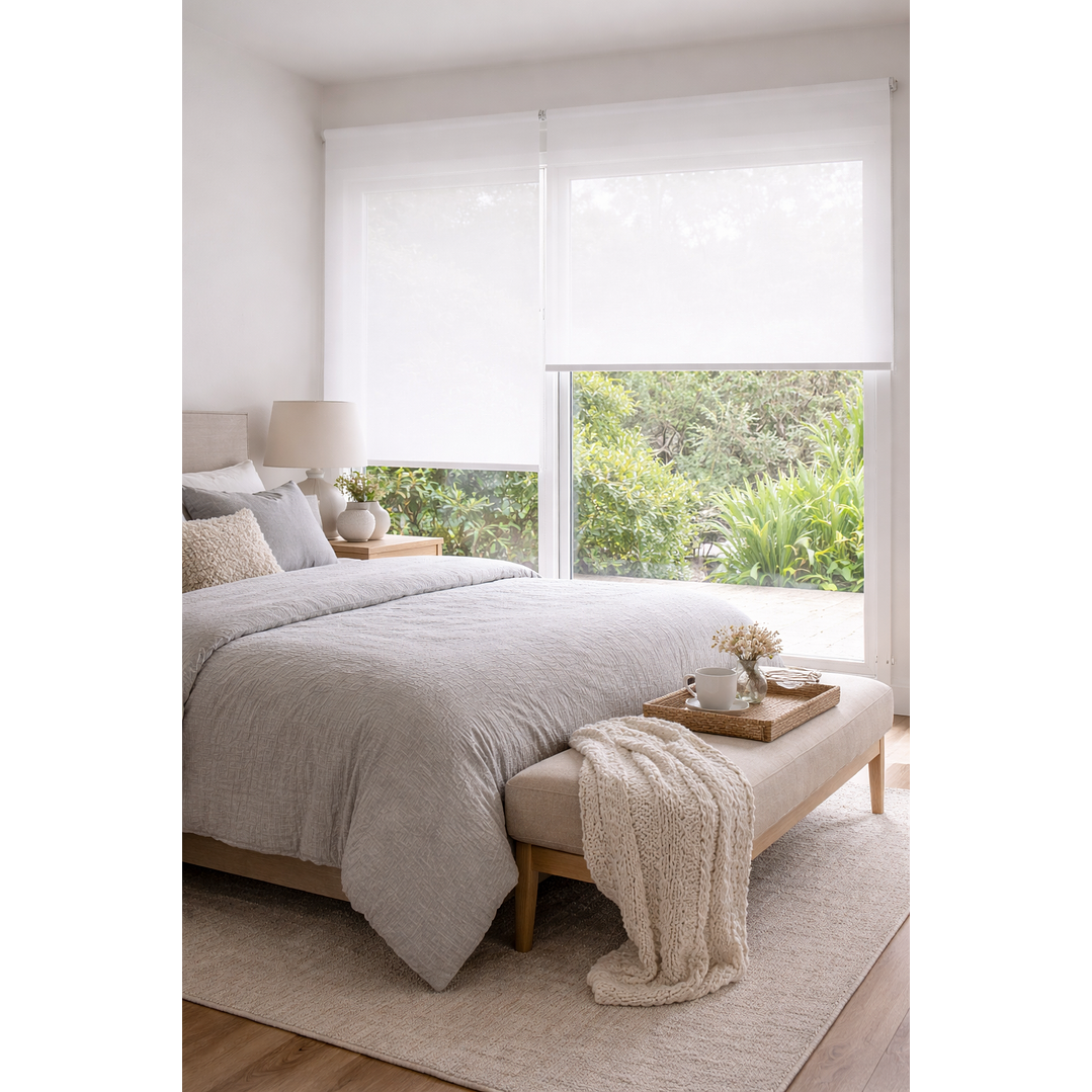 Cortina Roller Sunscreen 5% Filtro Solar Color Blanco 2