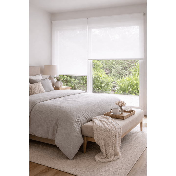 Cortina Roller Sunscreen 5% Filtro Solar Color Blanco 2