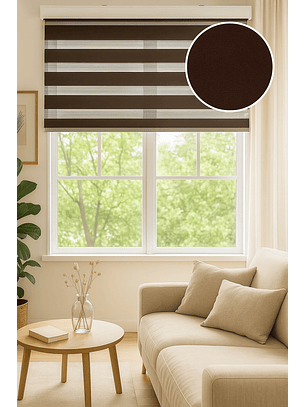 Cortina Roller Duo Zebra Color Cafe